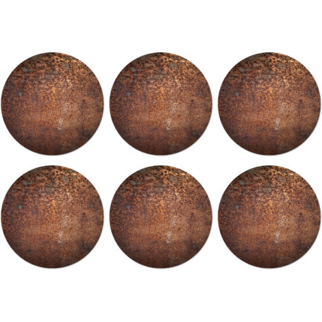 SOTTOBICCHIERI Set di 6Acciaio - Ruggine - Bronzo - Struttura 10x10 cm