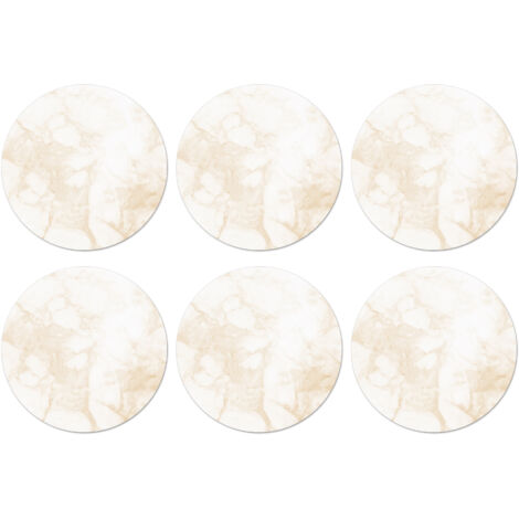 SOTTOBICCHIERI Set di 6Marmo - Bianco - Oro - Lusso 10x10 cm (1/5)