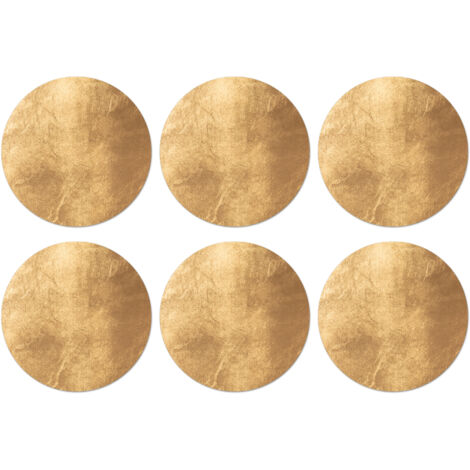 SOTTOBICCHIERI Set di 6Luce che cade su un muro d'oro 10x10 cm