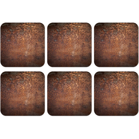 SOTTOBICCHIERI Set di 6Acciaio - Ruggine - Bronzo - Struttura 10x10 cm (1/5)