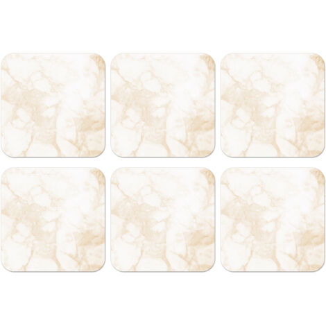 SOTTOBICCHIERI Set di 6Marmo - Bianco - Oro - Lusso 10x10 cm (1/5)