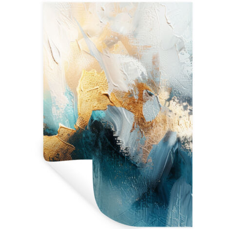 ADESIVO DA PARETE Astratto - Arte - Oro - Blu 80x120 cm