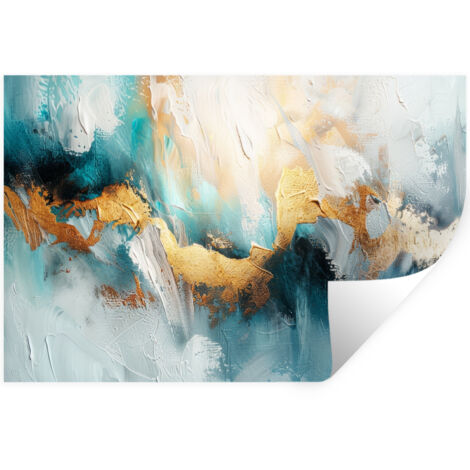 ADESIVO DA PARETE Astratto - Arte - Oro - Blu 60x40 cm