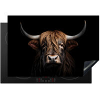 PROTEZIONE PER PIANO COTTURA A INDUZIONE Highlander scozzese - Ritratto - Nero - Animale 76x51.5