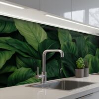 SCHIENALI CUCINA Natura - Tropicale - Foglie - Verde 200x60 cm