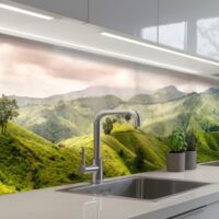 SCHIENALI CUCINA Paesaggio - Colline - Verde 300x80 cm