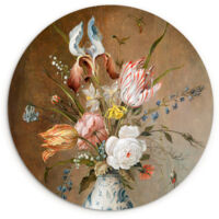 CERCHIO DA PARETE Natura morta con fiori - Balthasar van der Ast - Pittura 140x140 cm
