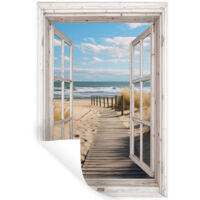 ADESIVO DA PARETE Finestra - Mare - Costa - Natura - Vista - Spiaggia - Mare di Wadden 40x60 cm