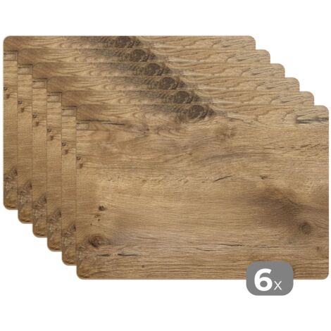 PLACEMAT Set of 6 - Wood - Brown - Wood look 45x30 cm (1/5)