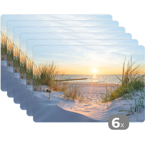 PLACEMAT Set of 6 - Beach - Sun - Dune - Grass - Sand - Horizon 45x30 cm (1/5)