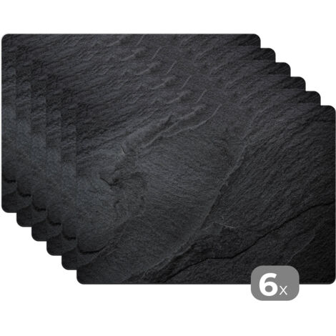 PLACEMAT Set of 6 - Concrete - Black - Industrial 45x30 cm (1/5)