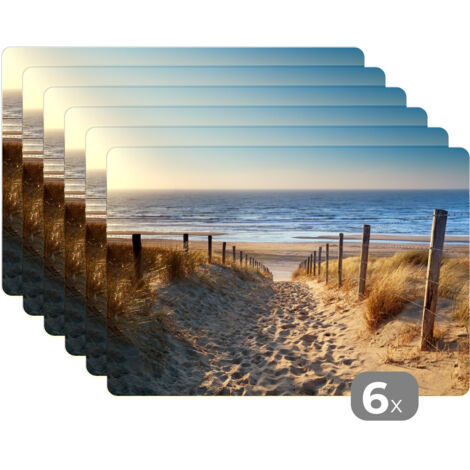 PLACEMAT Set of 6 - Beach - Sea - Netherlands - Dunes - Sun 45x30 cm (1/5)