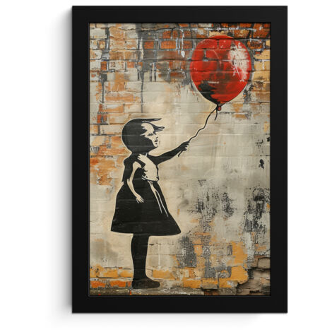 Framed Poster Graffiti - Banksy - Girl - Street art 20x30 cm (1/5)