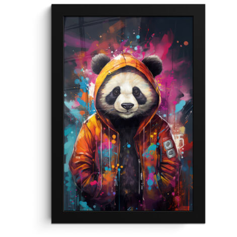 Framed Poster Panda - Jacket - Graffiti - Orange 20x30 cm (1/5)