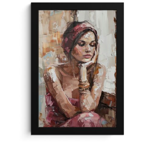 Framed Poster Woman - Paint look - Portrait - Modern 20x30 cm (1/5)