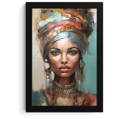 Framed Poster Woman - Art - Jewelry - Portrait 20x30 cm