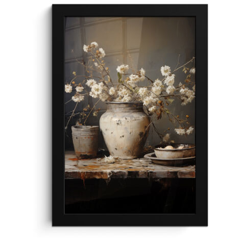Framed Poster Still life - Flowers - Bouquet - Vase - Wine 20x30 cm (1/5)