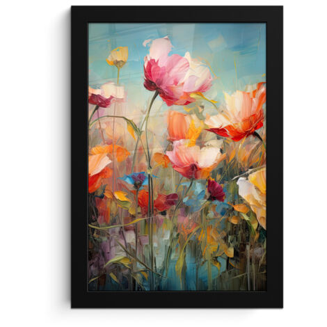 Framed Poster Flowers - Watercolor - Art - Botanical - Nature 20x30 cm (1/5)