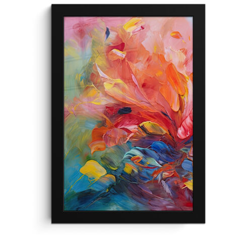 Framed Poster Oil Painting - Art - Abstract - Colorful 20x30 cm (1/5)