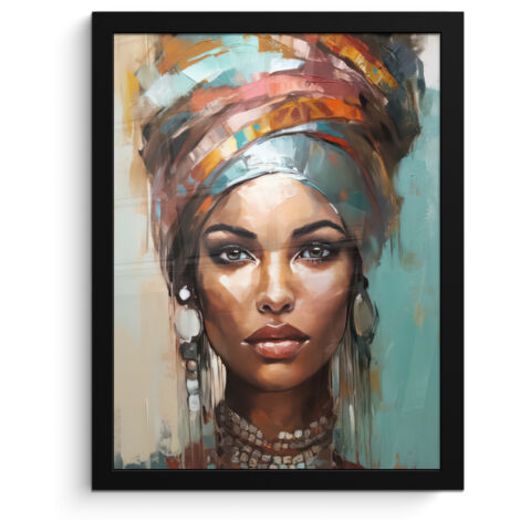 Framed Poster Woman - Art - Jewelry - Portrait 30x40 cm