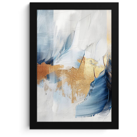 Framed Poster Gold - Blue - Watercolor - Art - Modern 20x30 cm (1/5)