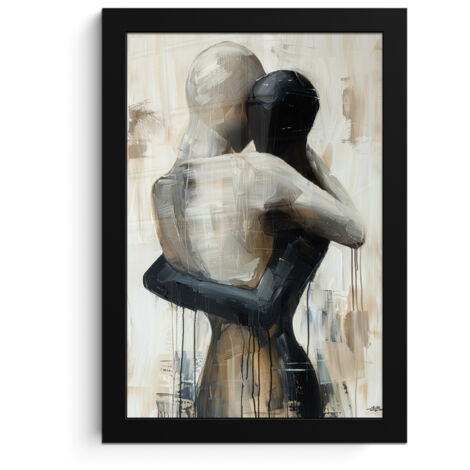 Framed Poster Abstract - Love - Black and white - Modern 20x30 cm (1/5)