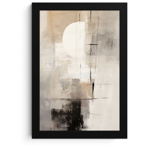 Framed Poster Abstract - Art - Gray 20x30 cm