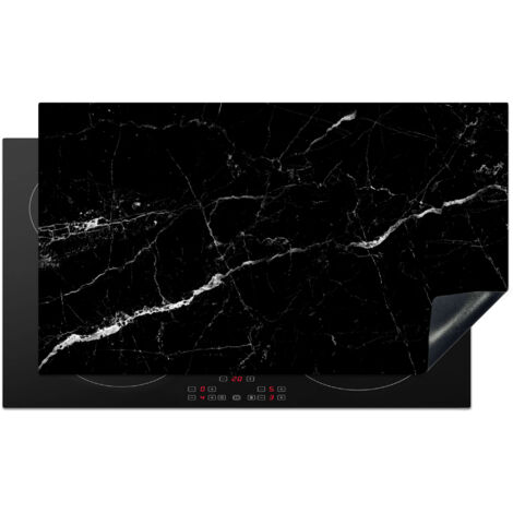 Induction Hob Protector Marble look - Black - Luxury 90x52 cm
