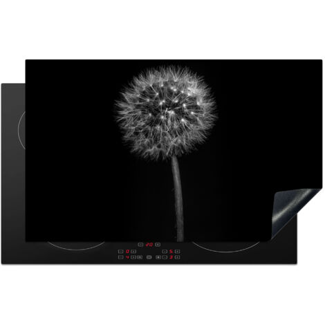Induction Hob Protector Dandelion - Black - Floral - Botanical 85x52 cm
