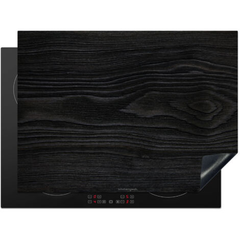 Induction Hob Protector Black - Wood look 71x52 cm