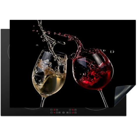 Induction Hob Protector Red Wine - White Wine - Glass - Black 75x52 cm
