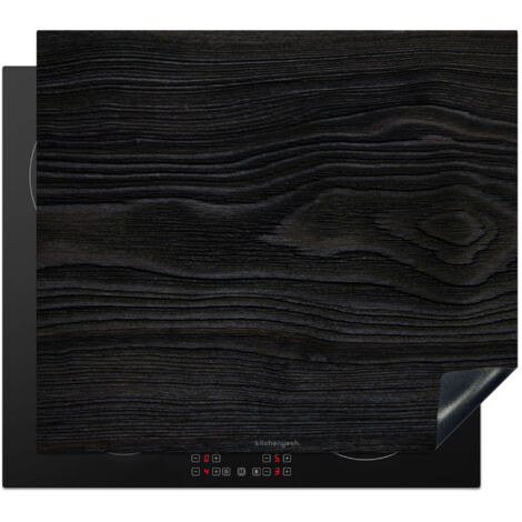 Induction Hob Protector Black - Wood look 60x52 cm
