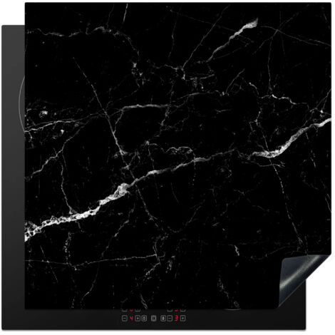 Induction Hob Protector Marble look - Black - Luxury 78x78 cm