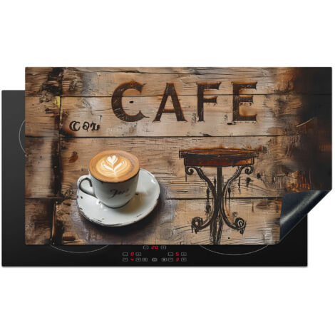 Induction Hob Protector Cafe - Wood - Coffee - Shelves 90x52 cm