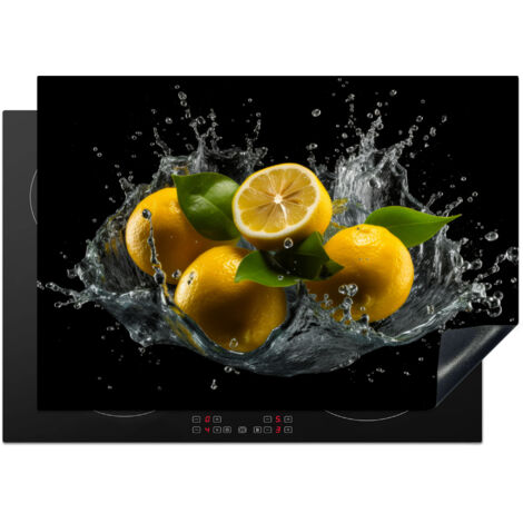Induction Hob Protector Lemon - Fruit - Yellow - Black 75x52 cm