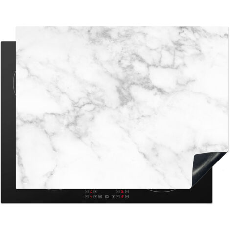 Induction Hob Protector Marble - Gray - White - Marble texture 77x59 cm