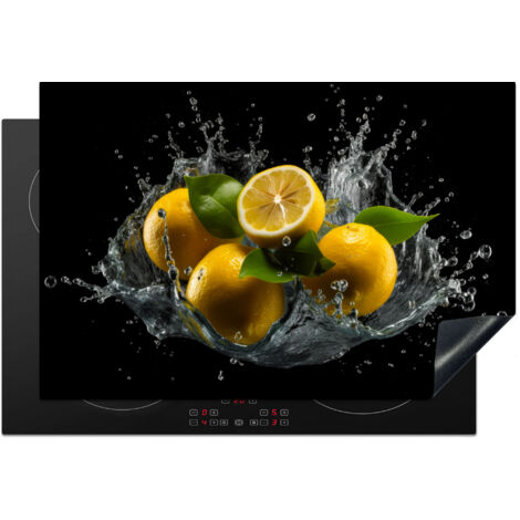 Induction Hob Protector Lemon - Fruit - Yellow - Black 76x51.5 cm