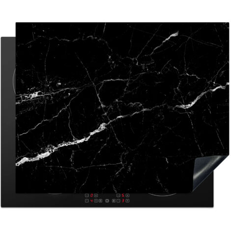 Induction Hob Protector Marble look - Black - Luxury 65x52 cm
