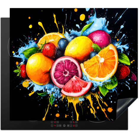 Induction Hob Protector Fruit - Graffiti - Colorful - Orange - Strawberry - Abstract 58.3x51.3 cm (1/5)