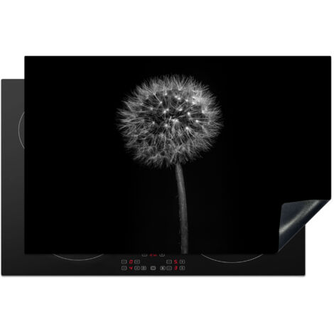 Induction Hob Protector Dandelion - Black - Floral - Botanical 80x52 cm
