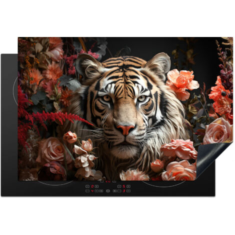 Induction Hob Protector Tiger - Animal - Nature - Floral - Botanical 78x52 cm