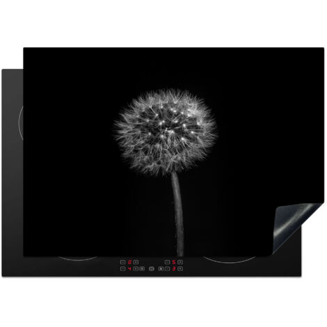 Induction Hob Protector Dandelion - Black - Floral - Botanical 75x52 cm