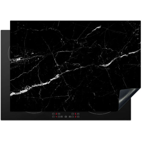 Induction Hob Protector Marble look - Black - Luxury 75x52 cm