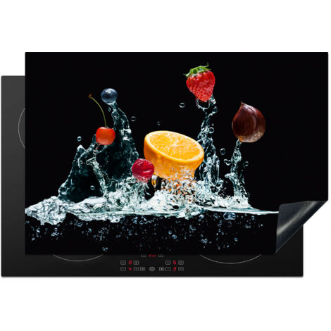 Induction Hob Protector Water - Fruit - Orange - Strawberry - Cherry - Black 76x51.5 cm