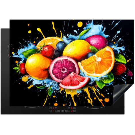 Induction Hob Protector Fruit - Graffiti - Colorful - Orange - Strawberry - Abstract 75x52 cm