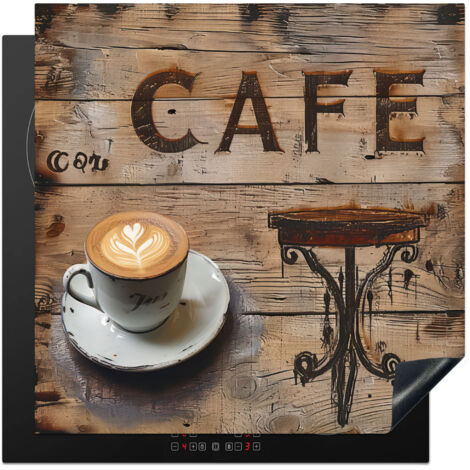 Induction Hob Protector Cafe - Wood - Coffee - Shelves 78x78 cm
