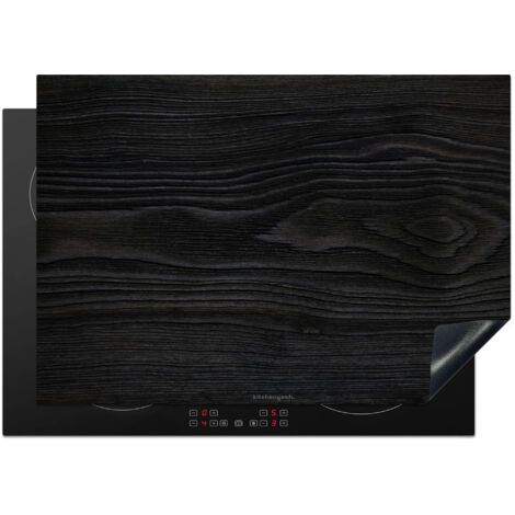 Induction Hob Protector Black - Wood look 75x52 cm
