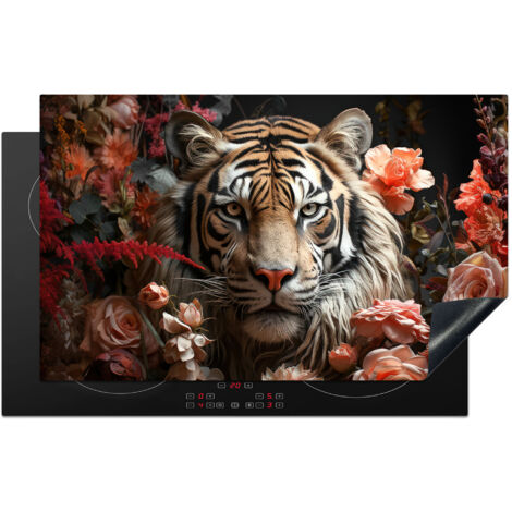 Induction Hob Protector Tiger - Animal - Nature - Floral - Botanical 83x51 cm