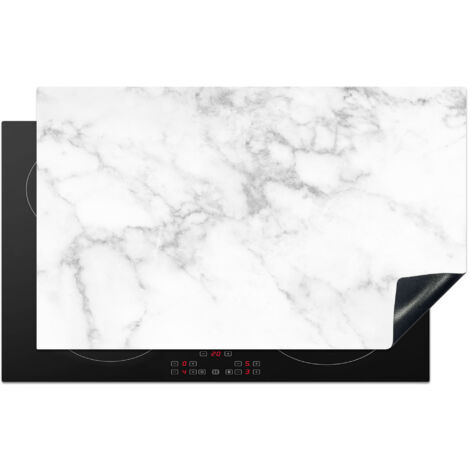 Induction Hob Protector Marble - Gray - White - Marble texture 85x52 cm