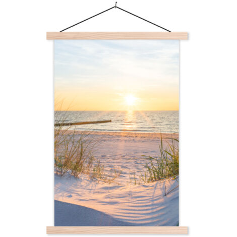 TEXTILE WALL ART Beach - Sun - Dune - Grass - Sand - Horizon 60x90 cm